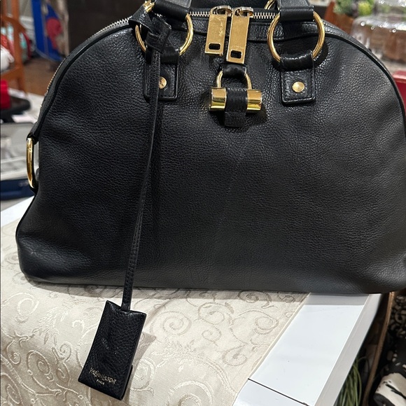 YVES SAINT LAURANT MUSE BAG BLACK LEATHER VERY GOOD CONDITION 100% AUTHENTIC - Picture 3 of 10